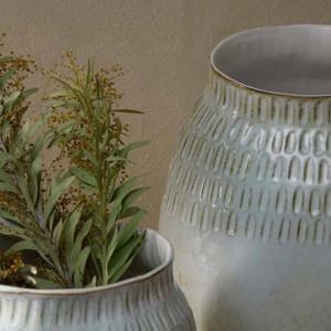 Nkuku Anjuna Reactive Glaze Ceramic Vase Large